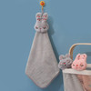 Cartoon Rabbit Hand Towel Handkerchief Coral Velvet Hang To Quick Dry Design Kitchen Bathroom Water-absorbent Cleaning Towels