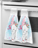 Cute White Baby Elephant Hand Towels Microfiber Absorbent Soft Children Towel Handkerchief Bathroom Kitchen Dishcloth