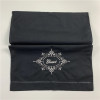 Towels Black Cotton Guest Towels Hand white Embroidery Floral Handkerchiefs Towel Hemstitchd Border 14x22-inch