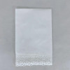 Handkerchiefs Towel with Crochet Lace Edging Vintage Hand Towel white Linen Guest Towel 14x22-inch