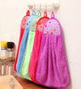 Hanging Hand Towels Handkerchief Suction Water Thickening Coral Velvet Bathroom Kitchen Rag Thick Towel Candy Colors