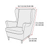 Polar Fleece Wingback Chair Covers Stretch Removable Armchair Slipcover Solid Color Sofa Protector Covers Seat Cushion Cover