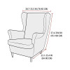 Nordic Wing Chair Cover Stretch Spandex Kingback Armchair Covers Non Slip Washable Relax Sofa Slipcovers with Seat Cushion Cover
