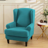 Solid Colour Wing Chair Covers Stretch Wingback Armchair Cover with Seat Cushion Cover Elastic Removable Sofa Couch Protector