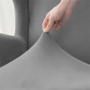 Solid Velvet Soft Warm Wing Armchair Covers High Elasticity Wing Back Stretch Chair Cover Single Sofa Cushion Slipcovers Xmas