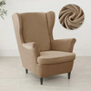 Solid Velvet Soft Warm Wing Armchair Covers High Elasticity Wing Back Stretch Chair Cover Single Sofa Cushion Slipcovers Xmas