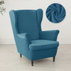 Solid Velvet Soft Warm Wing Armchair Covers High Elasticity Wing Back Stretch Chair Cover Single Sofa Cushion Slipcovers Xmas