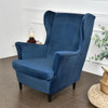 Velvet Wing Chair Cover Stretch Spandex Armchair Covers Non Slip Wingback Sofa Slipcovers with Seat Cushion Cover Living Room