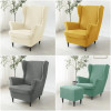 Elastic Wing Chair Cover Polar Fleece Stretch Wing Back Armchair Cover Seat Cushion Covers Sofa Slipcovers for Living Room Home