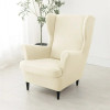 Solid Color Wing Chair Cover Stretch Spandex Armchair Covers Wingback Chair Covers Relax Sofa Slipcovers with Seat Cushion Case