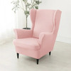 Solid Color Wing Chair Cover Stretch Spandex Armchair Covers Wingback Chair Covers Relax Sofa Slipcovers with Seat Cushion Case