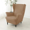 Solid Color Wing Chair Cover Stretch Spandex Armchair Covers Wingback Chair Covers Relax Sofa Slipcovers with Seat Cushion Case