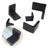 1pc Black Rubber Cover L-shaped Triangle Angle Iron End Cap Anti Scratch Shelf Table Non-slip Chair Feet Leg Pad Floor Protector