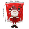 Christmas Chairs Back Cover Cartoon Santa Chair Covers forXmasHoliday Celebration New Year Party Decoration