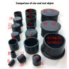 Black Round Chair Leg Caps PVC Rubber Chair Table Foot Cover Cap Non-Slip Feet Pipe Tubing End Cover Floor Protect