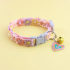 Adjustable Cat Collar Cute Lace Flower Decoration Pet Collar with Bell and Alloy Pendant for Cats and Puppies Kitten Accessories