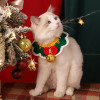 Christmas Pet Hand Woven Wool Collar for Cat and Dog Santa Claus Elk Pattern Cute Collar Tie Up Neck Ring New Year Pet Clothes