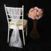 100 PCS Free Shipping 30cm * 200 cm Flocking Organza Chair Sash Elegance Flocking Chair Sash with Diamond Buckle