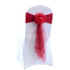 100pcs Spandex Organza Floral Tassel Chair Sash Elastic Silk Chair Band Bow Ties Wedding Party Banquet Supply