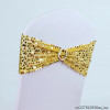50pcs Sequin Chair Sash Lycra Spandex Sash Fit All Chairs with Round Buckle Party Hotel Wedding Decoration