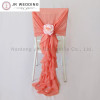100 PCS Romatic White Watermelon Red Chiffon Chair Sash Ruffled Chair Cover/Hood Cruly Willow Chair Sash