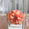 New Arrival Wholesale Salmon Handmade Satin Flower With Spandex Chair Band Chair Sash 100PCS/Lot For Wedding Decoration