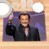 Johnny Hallyday Placemat Cotton Linen Fabric Table Mats Family Dinner Tableware Kitchen Table Mat 30X40cm
