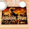 Jurassic Park Print Linen Dining Table Mats Alphabet Kitchen Placemat 30X40cm Coasters Pads Bowl Cup Mat