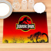 Jurassic Park Print Linen Dining Table Mats Alphabet Kitchen Placemat 30X40cm Coasters Pads Bowl Cup Mat