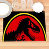 Jurassic Park Print Linen Dining Table Mats Alphabet Kitchen Placemat 30X40cm Coasters Pads Bowl Cup Mat