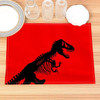 Jurassic Park Print Linen Dining Table Mats Alphabet Kitchen Placemat 30X40cm Coasters Pads Bowl Cup Mat