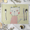 Children's Cute Animal Style Pattern Placemat Cotton Linen Fabric Table Mats Family Dinner Tableware Kitchen Table Mat 30X40cm