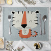 Children's Cute Animal Style Pattern Placemat Cotton Linen Fabric Table Mats Family Dinner Tableware Kitchen Table Mat 30X40cm