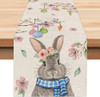 Happy Easter Egg Cute Bunny Table Runner Holiday Party Decoration Summer Gathering Dining Table Runner for Wedding Decorations