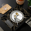 4/6pcs Placemats Lines Modern Art Kitchen Dining Table Decor Accessories Heat Resistant Linen Tableware Pads Mats Coaster Set