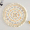 Boho Style Decorative Placemats, Dining Table Insulation Mats, Cotton And Linen Round Placemats, Home Kitchen Dining Decoration