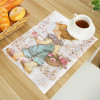 Sarah Kay Print Linen Dining Table Mats Alphabet Kitchen Placemat 30X40cm Coasters Pads Bowl Cup Mat