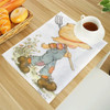 Sarah Kay Print Linen Dining Table Mats Alphabet Kitchen Placemat 30X40cm Coasters Pads Bowl Cup Mat