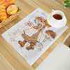 Sarah Kay Print Linen Dining Table Mats Alphabet Kitchen Placemat 30X40cm Coasters Pads Bowl Cup Mat