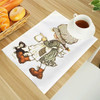 Sarah Kay Print Linen Dining Table Mats Alphabet Kitchen Placemat 30X40cm Coasters Pads Bowl Cup Mat