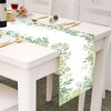 Eucalyptus Leaves Linen Table Runner Sage Green Spring Summer Anniversary Dining Table Decoration for Home Party Wedding Decor