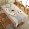 Cotton Linen Stripe Dust Table Cloth Japanese Small Fresh Rectangular Decro Table Cover