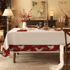 Cotton Linen Blending Fabric Table Cloth Red-crowned Crane Printed Wedding Party Banquet Decoration Tablecloth Modern Home Decor