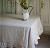 Washed French Ruffled Table Cloth Natural Linen Tablecloth Wedding Table Cover Christmas Clothes