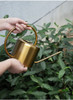 1300ml Nordic Style Brass Gold Watering Can Stainless Steel Pot Long Spout Watering Device Meaty Bonsai Garden Tool Labor Saving