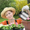 Stainless Steel Watering Can Metal Watering Can Garden Watering Bucket Long Spout Gardening Kettle for Garden Plants Silver
