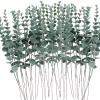 8PCS Artificial Eucalyptus Leaves Greenery Stems with Frost for Vase Home Party Wedding Decoration Outdoor Garden Christmas