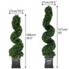 100/130cm Large Artificial Spiral Tree Plants Boxwood Topiary Bonsai Courtyard Plant Decoration Potted Porch Outdoor Home Decor