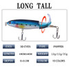 1Pcs  Plopper Fishing Lure 13g/15g/35g Catfish Lures For Fishing Tackle Floating Rotating Tail Artificial Baits Crankbait