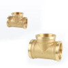 Brass Tee Connector 1'' 1.2'' 1.5'' Copper Male-Female Thread Pipe Fitting BSP Elbow T Type Hose Automatic Irrigation Equipment